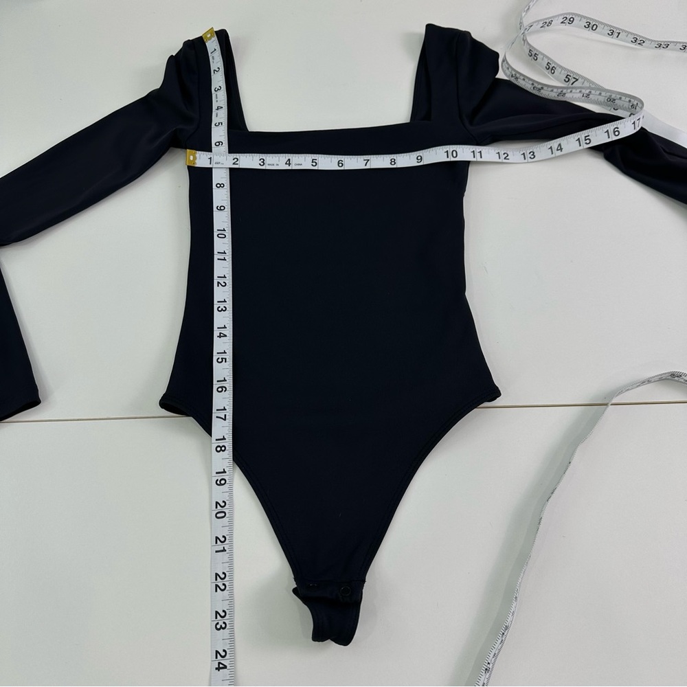 Aritzia Babaton Black Long Sleeve Bodysuit with Square Neckline Size 2XS (XXS) - Picture 13 of 16